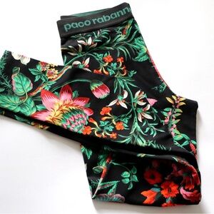 Paco Rabanne Black Floral Leggings